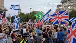 7 September 2025 protest London Trafalgar Square to Parliament #Israel #England #UK #lifeinlondon 