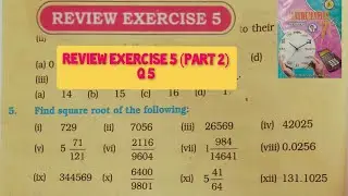 Unit 5 | Review Exercise 5 Question 5. find the square root of following. #Class7Math #STB