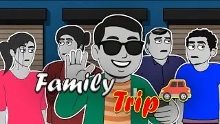 Family Trip | Trip with Desi Family | Animated Comedy | Uzair (Pakistani Animator)