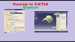 Sweep in CATIA II Explicit, With reference surface II With two guide curves II Tutorial -05