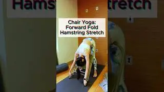 Chair Yoga Hamstring Stretch in forward fold #yoga #chairyoga #stretching #yogaforbeginners #stretch