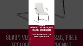 Scaun vizitator OFF 835, piele ecologica, cadru cromat tip sanie, 120 kg