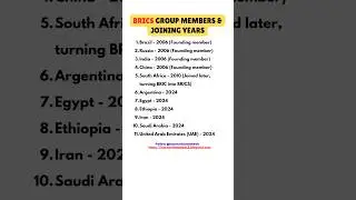 BRICS Group Members and Joining Years #facts #summit