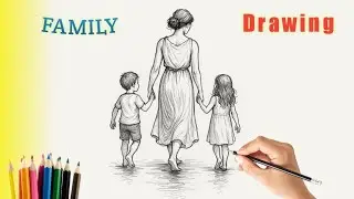 How to Draw Family Drawing Easy method