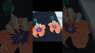 ORANGE FLOWER EARRINGS -  E145
