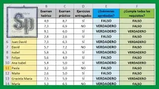 Excel - Funci&oacute;n Y. Funci&oacute;n l&oacute;gica Y en Excel. Tutorial en espa&ntilde;ol HD