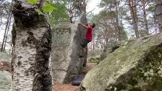 Franchard Isatis | 48 Rouge | La Statique | 5+ | FONTAINEBLEAU BOULDERING