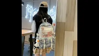 Plaid school backpack bag 2021 with a doll, girls prefer! | school bag | backpack | mochila | sac