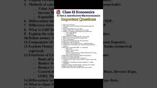 Class 12 Economics 2025 | Most Important Questions for Board Exam