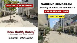 76 Lacs - 1129 sq ft, 2 BHK Apartment for resale in karapakkam OMR   Vaikund sundram Apartment