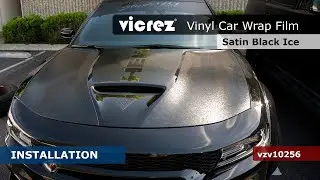 Vicrez Vinyl Car Wrap Film vzv10256 Satin Black Ice  | Installation