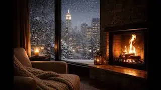 Soft Snowfall Sounds Over City Lights ❄️ Calm Winter Night City Ambience | No Wind,1 Hour ASMR
