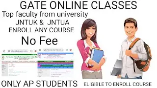 GATE ONLINE CLASSES || TOP UNIVERSITY FACULTY || JNTUK  JNTUA|| AP STUDENTS ONLY || NO FEE || TELUGU