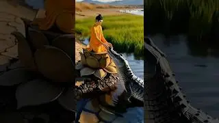 释迦牟尼佛给鳄鱼灌顶 Shakyamuni Buddha performed a consecration ritual on a crocodile. #禅意生活 #love