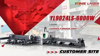 Structural Steel Processing: 6000W Laser Cutting T-Profile (9 Meters)