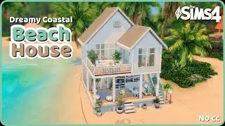 Dreamy Coastal Beach House 🌊 | The Sims 4 ASMR Speed Build