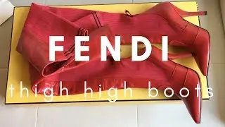 Fendi thigh high sock boots Unboxing
