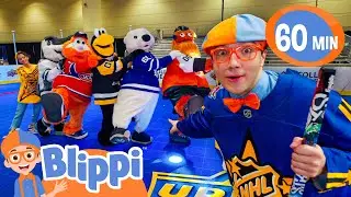 NHL Mascot VS Mascot Hockey SHOWDOWN!!🏒 | Blippi & Meekah Challenges and Games for Kids
