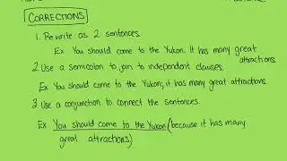 Correcting Run-On Sentences