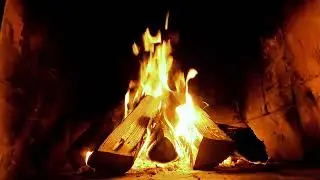 4K FIREPLACE (12 Hours). Brick Fireplace Background. Crackling logs and Fire Sounds. (No Music)