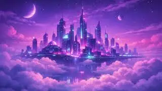 Floating Through Neon Skies  | 80s synth music | Instrumental |  Music Your Mind