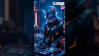 Cyberpunk Cat DJ Dance | Futuristic Neon Vibes 😸🎶 #cat #discocats #shorts