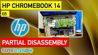 HP Chromebook 14 G5 Removing top keyboard panel to identify model. Cracked screen.