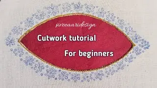 Basic Boat neck cutwork tutorial for beginners | Aari work tutorial for beginners | cutwork tutorial