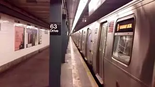 IND Queens Boulevard Line: Manhattan-bound R160A R Train@63rd Drive-Rego Park