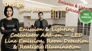 Emission & Lighting Calculator Add-on &mdash; LED Line Emission, Room Detection & Realistic Illumination