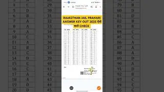 Rajasthan Jail Prahari Answer Key 2025 !! How to download Jail Prahari Answer Key