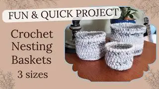 Crochet Nesting Baskets 💕 Free printable pattern - Beginner friendly tutorial