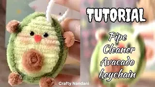 Easy pipe cleaners avacado keychain 🥑🩷 Easiest tutorial ✨ Pipe cleaners DIY idea🔥