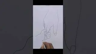 Baby Holding Hand Mother Finger Drawing 😍#Shorts#babyhands#sketch#artwork