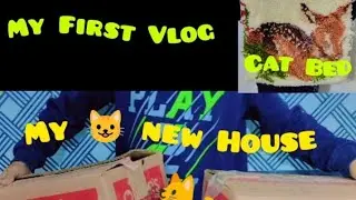 My cat new beautiful house 🤩 🤩 🏠#trending #cat #catcartoon #talkingparot #viral #kitten#funny #fun