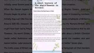 A short history of the Anglo-Saxons in Britain |English Literature #literature #youtubeshorts