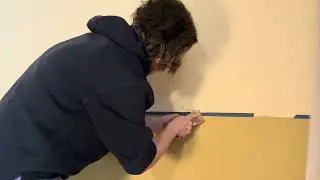 Removing wallpaper boarder with a clothing steamer.