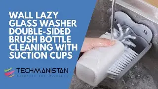 Wall Lazy Glass Washer Double Sided Bristle Brush Bottle Cleaning With Suction Cups #shorts