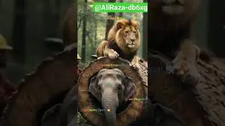✨ Hidden log shows 🐘 elephant blinking, 🦁 lion moving slowly 🌲Elephant & Lion Inside! 🐘🦁#animals