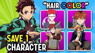 Save 1 MALE ANIME CHARACTER for each HAIR COLOR | ANIME QUIZ🔥