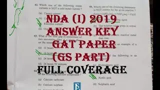 NDA/NA 2019 Answer key // paper 2 // GAT// GS Part Full coverage