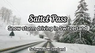 Driving in Switzerland | Sattel Pass | Winter drive | Scenic roads | Snow driving | Schwyz | 4K UHD