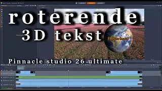 roterende 3D tekst rond een draaiende aardbol