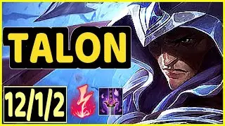 TALON VS LEE SIN - 12/1/2 KDA JUNGLE GAMEPLAY MASTER I