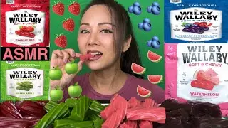 ASMR EATING VEGAN FRUITY 🍓🍏🍉 LICORICE 
