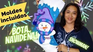 Tendencia 🎄Como hacer una bota navideña grande | con moldes | fácil y rápido