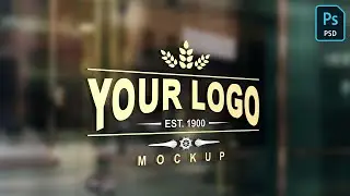 Glass Door signage Logo Mockup Tutorial