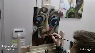 &ldquo;Faces Of War&rdquo; cubism-surrealism painting in making (oil on canvas,  symbolism, expressionism)