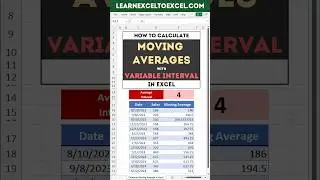 Excel Pro Trick: Calculate Moving Average in Excel: Rolling Average with Variable Interval in Excel