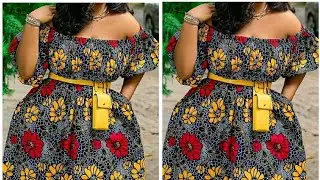 How to sew this Off should flare gown with elastic neckline and sleeve
